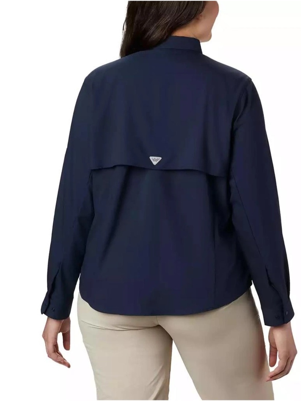 Columbia Tamiami Long Sleeve Shirt Womens 3X Plus Size UPF 40 Fishing NWT Navy - Picture 4 of 11
